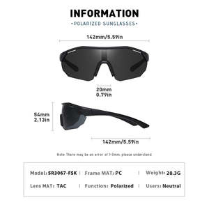 厂家直销时尚防风护目镜偏光UV400滑雪骑行太阳镜女男运动太阳镜 - Product Image 3