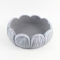 Pot de fleurs moderne fait main en ciment gris écologique pour plantes aquatiques et lotus, idéal pour salon et jardin (à poser au sol)
