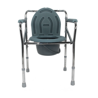 Chaise de toilette portable, pliante, en acier, sous forme de douche médicale, idéale pour les handicapés