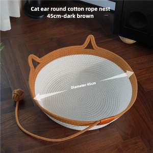 Heißer Großhandel: Katzenbett für den Winter – Rechteckiges Nest mit Baumwollseil, geflochten, faltbar, rundes Hängematten-Korb-Bett - Product Image 3