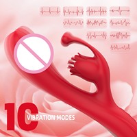 Doppelstimulierendes Rotes Rosen-Sexspielzeug Erwachsenen-Vibrator Großhandel mit Leck- und Heizfunktionen 100% Wasserdicht Leichtgewicht 270g für Frauen