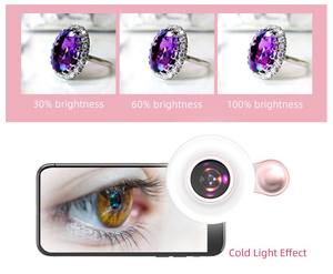 Objectif <span class=keywords><strong>macro</strong></span> mobile 15X pour cils <span class=keywords><strong>avec</strong></span> câble de charge pour anneau lumineux LED, pince simple en aluminium pour photos <span class=keywords><strong>macro</strong></span> - Product Image 2