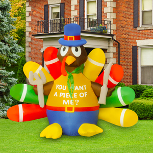 6 piedi illuminano decorazioni per le vacanze tacchino gonfiabile gigante del ringraziamento con luci a LED decorazioni da cortile per feste - Product Image 2