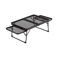 Table de camping pliante portable en aluminium avec plateau en maille, table de pique-nique extérieure, table de barbecue pour le camping, la randonnée et les voyages