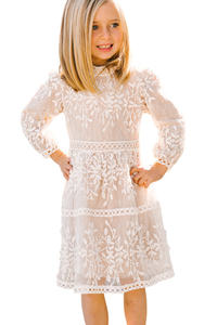 Robes d'été décontractées en maille unie respirante pour bébés filles, longueur genou, vente en gros, ODM - Product Image 4