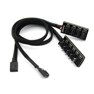 Câble de connexion de refroidissement avec contrôle de température PWM 4 broches, concentrateur de ventilateurs 1 à 5 pour ventilateurs de boîtier d'ordinateur de bureau, 30 cm - Product Image 3