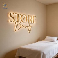 Usine Intérieur 3D Canal Lettre Extérieur Sigange Étanche En Bois Métal LED Rétro-Éclairé Panneau Personnalisé logo Led pour Art Mur Extérieur