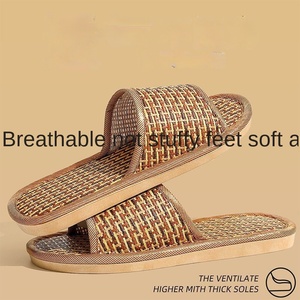 Sandali Estivi da Interno per Uomo e <span class=keywords><strong>Donna</strong></span>, <span class=keywords><strong>Ciabatte</strong></span> <span class=keywords><strong>in</strong></span> Lino Antiscivolo per Tutte le Stagioni, con Fondo Spesso e Design alla Moda <span class=keywords><strong>in</strong></span> <span class=keywords><strong>Paglia</strong></span> di Rattan - Product Image 4