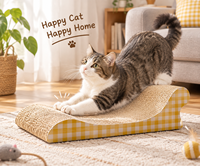 Lit de repos pour chat en carton ondulé de luxe personnalisé OEM, canapé écologique, mobilier pour animaux de compagnie de Noël en gros