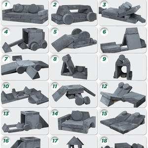 टेंडरप्लेफुल ओम कस्टम 14 पीसी मॉड्यूलर बच्चों के लिए सोफे सेट परिवर्तनीय फोम सोफा - Product Image 5