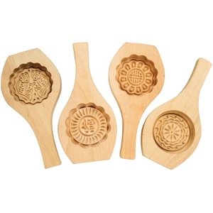 แม่พิมพ์ขนมไหว้พระจันทร์ไม้ 6 ชิ้น รูปทรงดอกไม้กลม สำหรับทำเค้ก DIY - Product Image 5