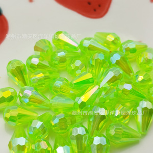 Chaozhou Teardrop Acrylic Beads Green 10mm For <b>Bracelet</b> Making Jewelry Components - Product Image 1