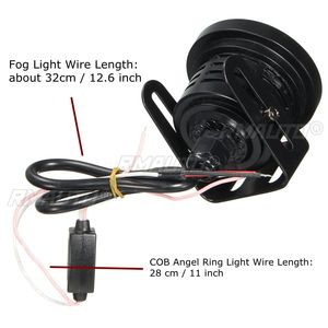 2 pièces, 2,5 pouces, 12V, feux antibrouillard pour voiture, yeux d'ange, COB LED, feux de jour, phares, feux de jour blancs universels - Product Image 3