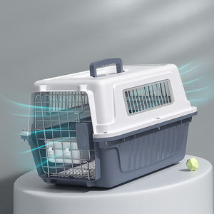 กล่องพลาสติกพกพาสำหรับสัตว์เลี้ยง มาตรฐานการขนส่งทางอากาศ สำหรับแมวและสุนัข ใช้สำหรับการเดินทางและขนส่งสัตว์เลี้ยง - Product Image 3