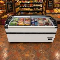 Lemari Pendingin Supermarket Hemat Energi, Dapat Disesuaikan, Untuk Menampilkan Makanan Beku & Es Krim, Kontrol Elektronik Terintegrasi, Colokan Eropa