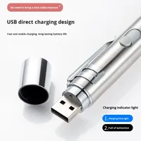 Mainan Laser Kucing Ramah Lingkungan, Dapat Diisi Ulang, Inframerah, Klasik, Bahan Stainless Steel, dengan Pola Solid dan Gerakan Interaktif