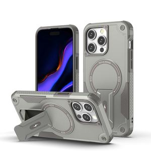 Venta a granel Heavy Duty Rugged <span class=keywords><strong>2</strong></span>-en-1 Magnetic Mobile Phone Case Cover para iPhone 16 Pro Max Luxury Stand Phone Grip Incluido - Product Image 1