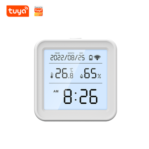 Tuya App Smart Home Indoor Room <strong>LCD</strong> <strong>Display</strong> <strong>Digital</strong> <strong>Temperature</strong> Humidity Meter2.4G WiFi Thermometer Hygrometer with Alarm - Product Image 1
