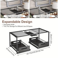 Organizador Extensible de Dos Niveles para Debajo del Fregadero, Organizador de Gabinete Extraíble para Cocina y Despensa