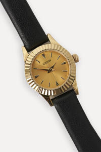 Montre-bracelet GBHW petite, or et noir, montre à quartz de luxe, élégante montre analogique pour femmes, design minimaliste avec bracelet en cuir - Product Image 2