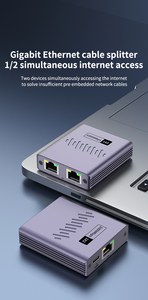 Gigabit 1000Mbps RJ45 <strong>Network</strong> <strong>Switches</strong> 1X2 Ethernet Cable Splitter with USB C Power Cable 1 in &amp; <strong>2</strong> Out PCs Net - Product Image 3