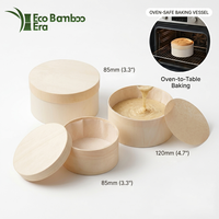 Moule à pâtisserie rond en bois écologique, résistant au four, pliable, boîte à gâteau jetable avec couvercle à clipser, emballage alimentaire biodégradable pour boulangerie