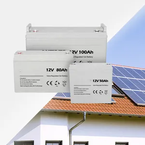 Baterai Gel Tubular penyimpanan tenaga surya 12V 50Ah Agm baterai sepeda dalam untuk sistem tenaga surya