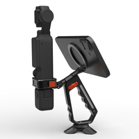 Pegangan Kamera Aksi Dua Perangkat dengan Penyangga Ponsel MagSafe untuk DJI Osmo Pocket 3 4 GoPro Insta360 Pegangan Tangan Kamera dari Paduan Aluminium