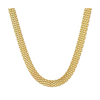 Collier en chaîne à mailles larges et plates en acier inoxydable, collier ras du cou tressé à maillons apparents
