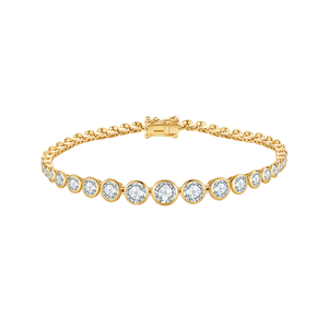 Bracelet pour femme en or massif 18 carats IGI 4,2 carats QUEENSUN, diamant cultivé en laboratoire vintage, taille brillant, dégradé de diamants - Product Image 1