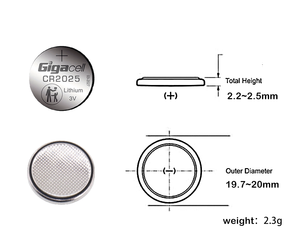 Batterie a Bottone al Litio 3.0V <span class=keywords><strong>CR2025</strong></span>, Confezione da 1 Pezzo/Blister, Celle a Bottone al Litio 3V Serie CR per Batterie di Orologi - Product Image 2
