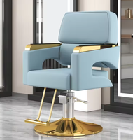 Chaise de coiffeur réglable en hauteur hydraulique en cuir synthétique pour femmes, salon de beauté, salon de coiffure, base en métal, siège confortable