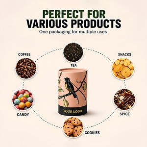 Emballage personnalisé écologique et recyclable en carton kraft pour bâtonnets alimentaires, café, thé, <span class=keywords><strong>sel</strong></span>, boîte cylindrique en papier cartonné - Product Image 2