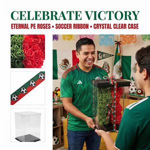 Ours en roses artificielles de luxe sur le thème du Portugal, fait main, avec ruban de football, cadeau haut de gamme pour les amateurs de football - Product Image 5