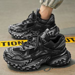 Zapatos deportivos casuales transpirables para hombre, estilo 2025, con suela gruesa y diseño moderno tipo C, con efecto de suela sucia. - Product Image 3