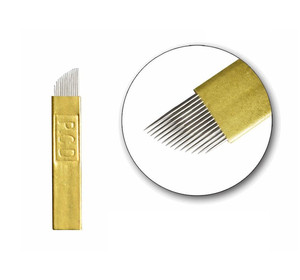 Maquillaje permanente desechable ceja bordado tatuaje aguja hoja plana microblading <span class=keywords><strong>agujas</strong></span> PHI DIY - Product Image 1