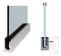 Système de garde-corps extérieur en verre en aluminium avec lumière LED Clôture moderne en verre sans cadre pour l'extérieur