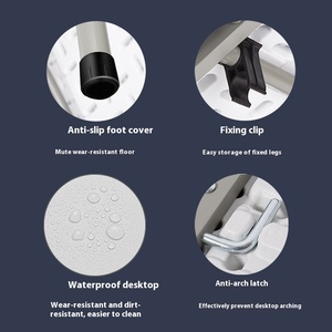 Directo de fábrica, mesa plegable de plástico portátil ligera de 180cm para exteriores, moderna para patio, eventos de boda, uso comercial - Product Image 6