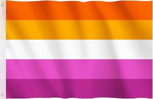 <span class=keywords><strong>Bandera</strong></span> del Orgullo Lésbico Hianjoo de 3x5 pies, <span class=keywords><strong>Bandera</strong></span> <span class=keywords><strong>LGBT</strong></span> de Poliéster Resistente a la Decoloración, Doble Costura con Ojales Metálicos - Product Image 4