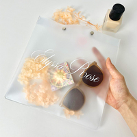 Pochette d'emballage pour soutien-gorge élégant et mignon à fermeture éclair sac de maquillage en plastique PVC transparent avec bouton pression pour sous-vêtements