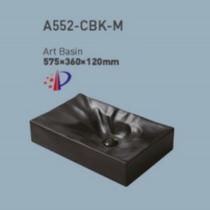 CR A548-CBK-M Lavabo en céramique noire 570x370x190mm - Product Image 3