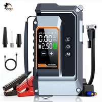 Jump Starter Portabel 2000A untuk Truk/Mobil, Kompresor Udara 16000mAh 12V, Pengisi Daya Ban, Power Bank LED, Perangkat Kit USB-C