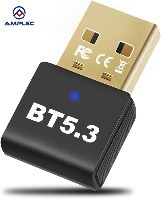 USB BT5.3 Version Adapter Transmitter Receiver Dongle, Low Latency Plug & Play Compatible with Windows 11/10/8.1/7 for Computer