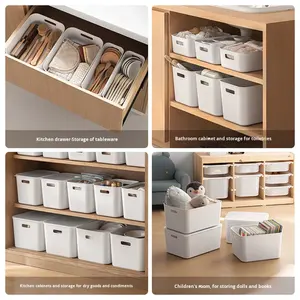 LANZYLO ODM ארגונית מלבן פלסטיק סל אחסון ניתן לערום לשימוש בחדר אמבטיה, מטבח, שולחן עבודה ושימוש קוסמטי-יפני סִגְנוֹן - Product Image 2