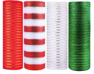 Offre Spéciale fil de noël en Polyester, maille décorative colorée, guirlande de fleurs métalliques, maille - Product Image 2
