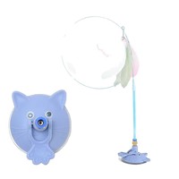 Nouveau jouet pour chat à ventouse, design plume colorée avec clochette, pour l'auto-entretenissement, jouets pour chat résistants aux griffures et aux morsures en stock