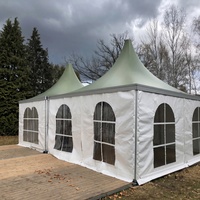 Tente Pagode Modulaire Kaki de Luxe en Aluminium avec Vue Panoramique pour Réceptions VIP et Événements Spéciaux