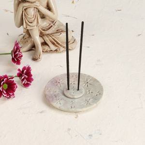 NANWEIストーン耐久ラウンド大理石香スタンドプレートホルダーリビングルーム瞑想禅コーナー - Product Image 5