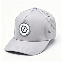 Casquette personnalisée à 5 panneaux, découpe laser, en coton, imperméable, respirante, séchage rapide, avec patch logo, unisexe