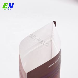 Sachet <span class=keywords><strong>Doypack</strong></span> Tenant Debout en Papier Kraft Biodégradable et Compostable avec Fermeture Éclair et Impression Personnalisée - Product Image 3